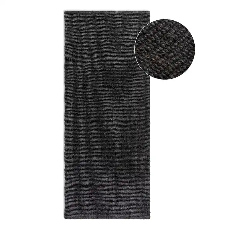Czarny chodnik z juty 80x200 cm Bouclé – Hanse Home Bonami Szybka wysyłka