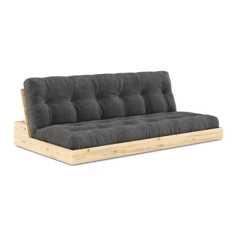 Wysoka jakość Antracytowa sztruksowa rozkładana sofa 196 cm Base – Karup Design Bonami