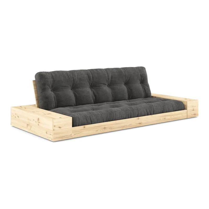 Wysoka jakość Antracytowa sztruksowa rozkładana sofa 244 cm Base – Karup Design Bonami