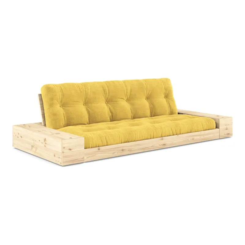 Hit cenowy Żółta sztruksowa rozkładana sofa 244 cm Base – Karup Design Bonami