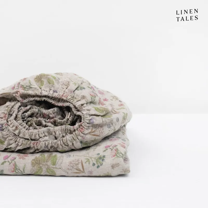 Lniane prześcieradło z gumką 200x200 cm Botany 2 – Linen Tales Bonami Nie przegap
