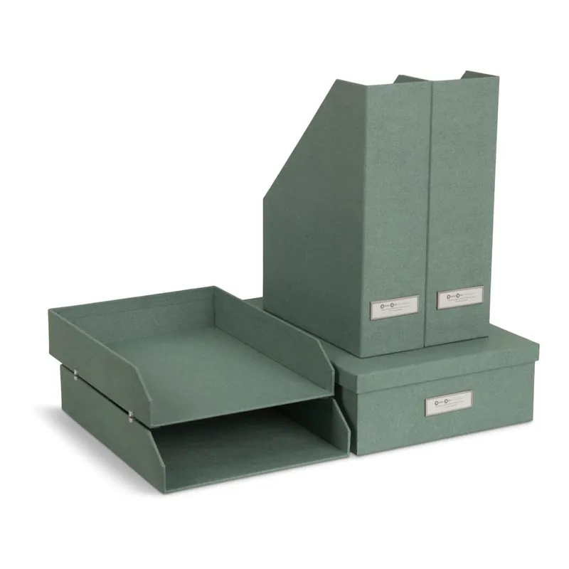 Zielone kartonowe organizery zestaw 5 szt. na dokumenty Holger Canvas Paper Laminate – Bigso Bonami Dodaj do koszyka