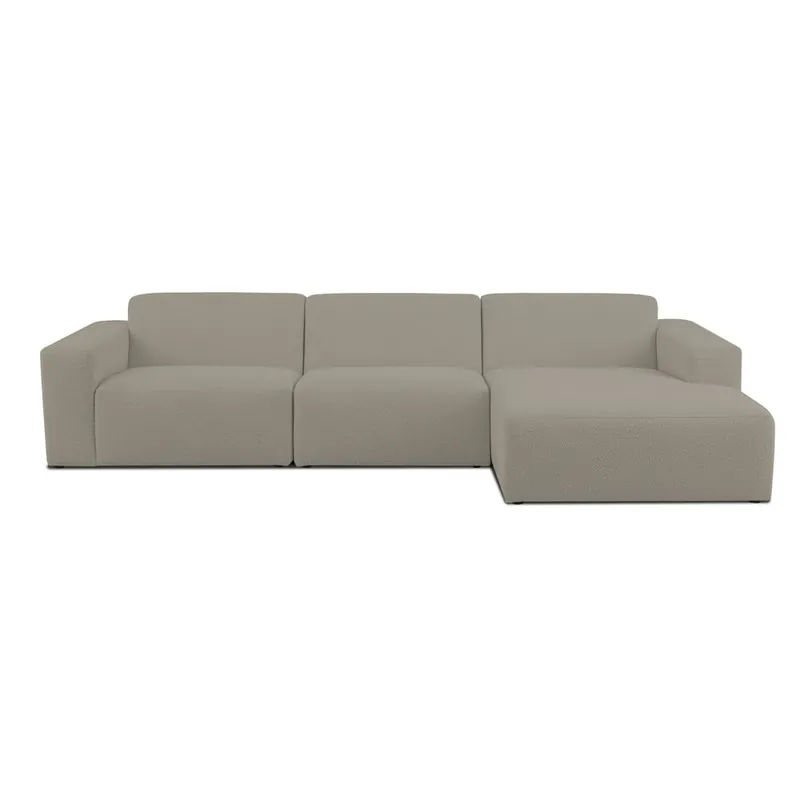Hit cenowy Jasnobrązowy narożnik z materiału bouclé (prawostronny) Roxy – Scandic Bonami