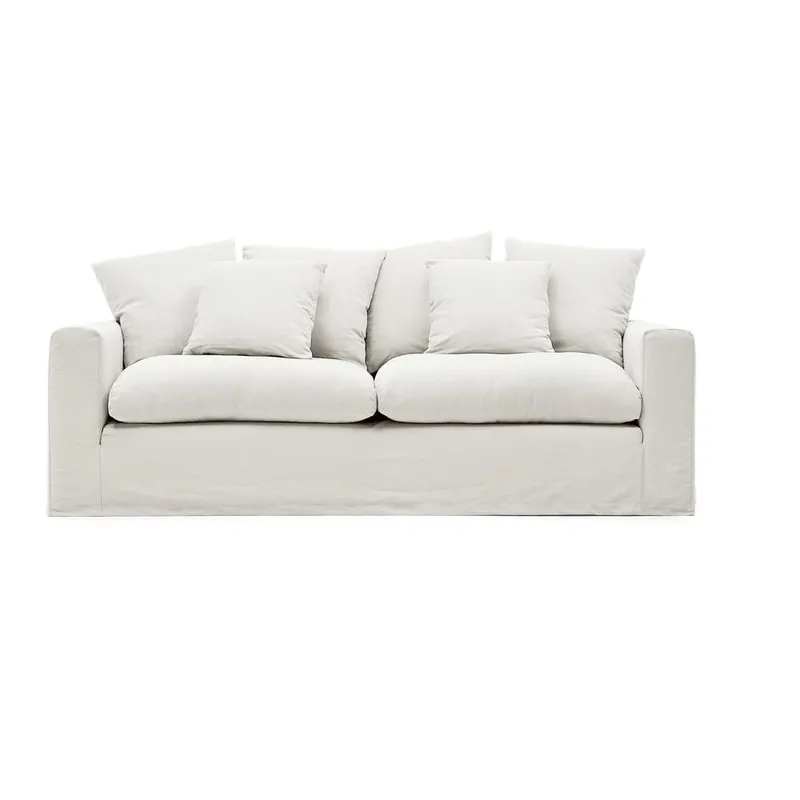 Biała lniana sofa 240 cm Nora – Kave Home Bonami Ograniczona ilość
