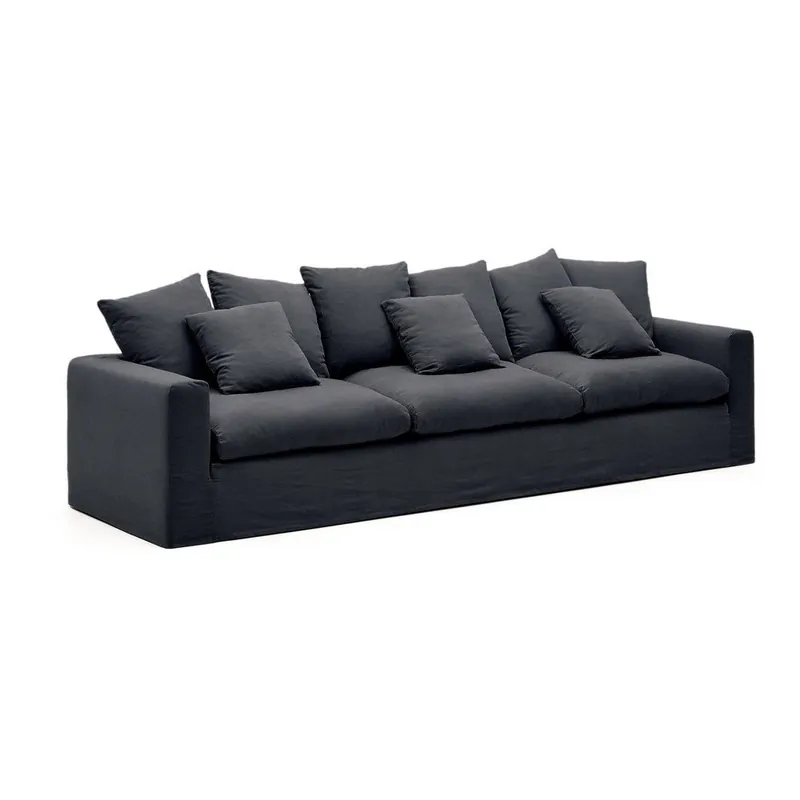 Zamów dziś Antracytowa lniana sofa 340 cm Nora – Kave Home Bonami