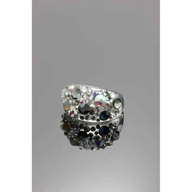 Pierścionek Ring Swarovski Elements Jet, rozmiar S Bonami Rabat