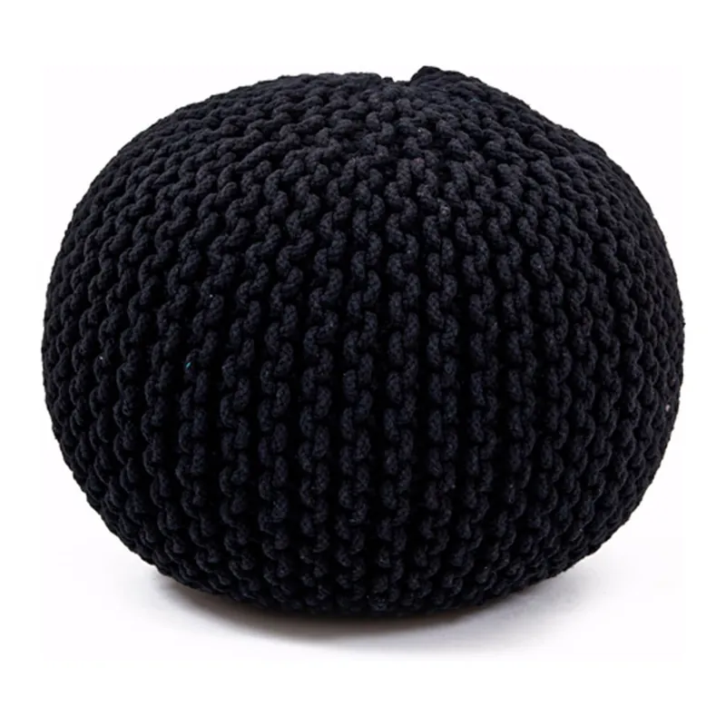 Cena promocyjna Ręcznie dziergany puf Sabichi Black Bonami