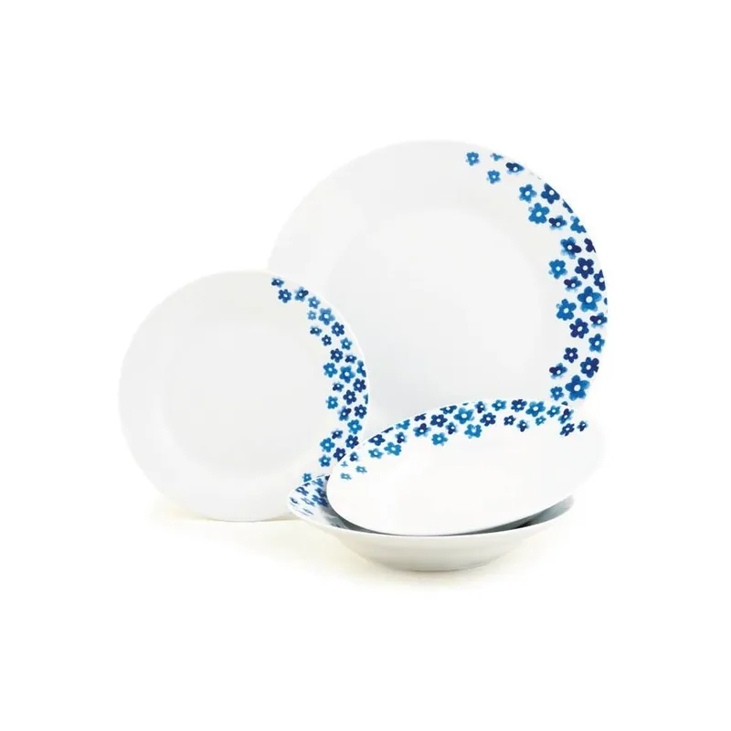 Ostatnia szansa Zestaw porcelanowy Indigo Leaf, 12 szt. Bonami