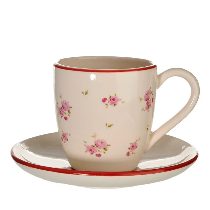 Kup teraz Ceramiczna filiżanka ze spodkiem Rose Bonami