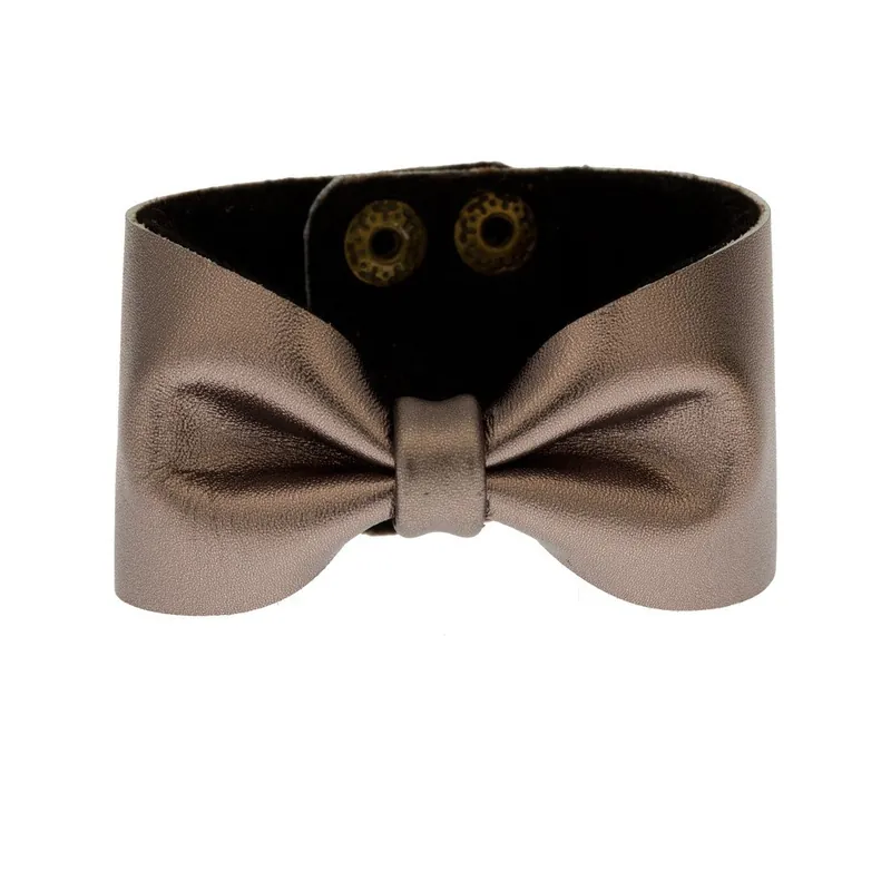 Okazja Skórzana bransoletka Bow Grey Bonami