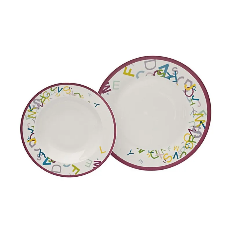 Ograniczona ilość Komplet porcelanowych talerzy ABC, 12 szt. Bonami