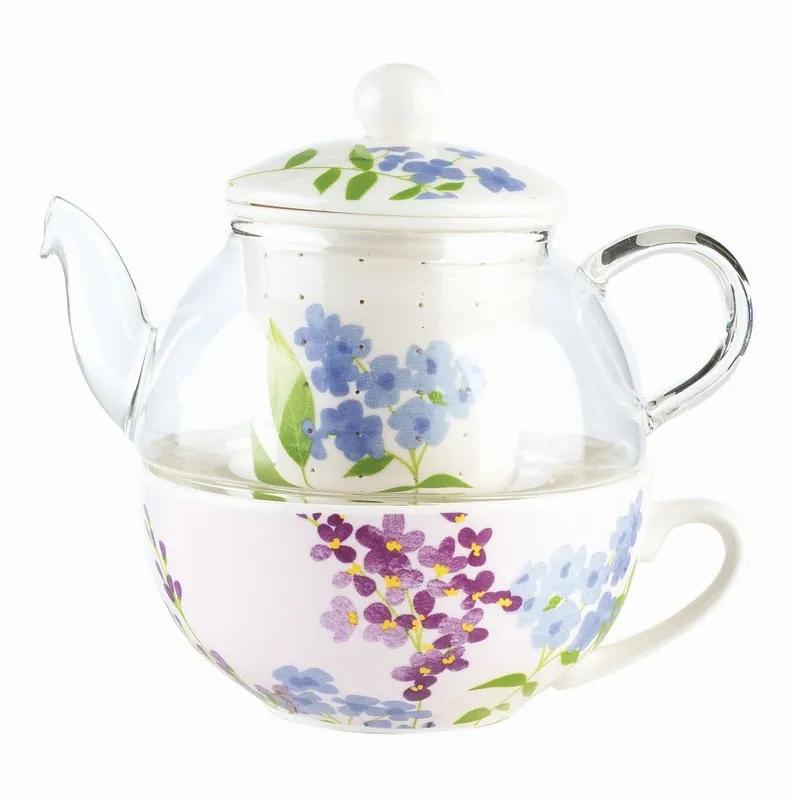 Zestaw do herbaty Flower, czajnik i kubek Bonami Oferta limitowana