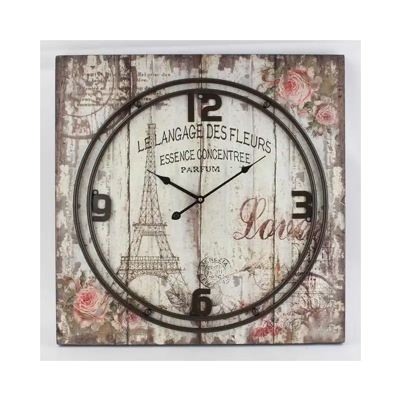 Zegar Metal Eiffel, 60x60 cm Bonami Wyprzedaż