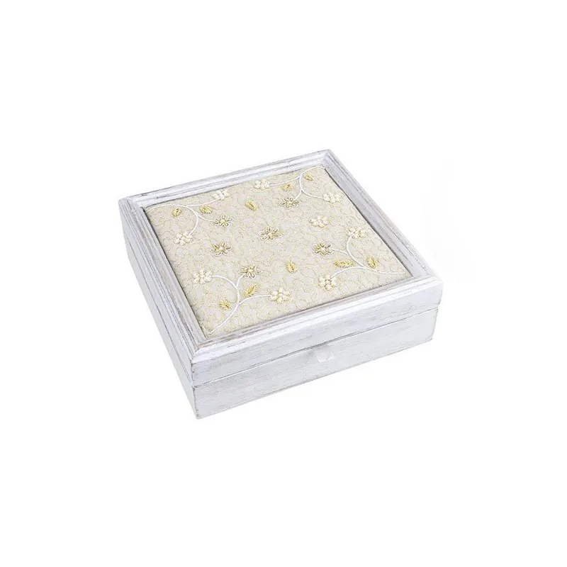Hit cenowy Drewniane pudełko na biżuterię Gold Flowers Bonami
