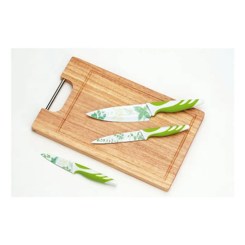 Oferta Zestaw 3 noży Green z drewniana deską Bonami