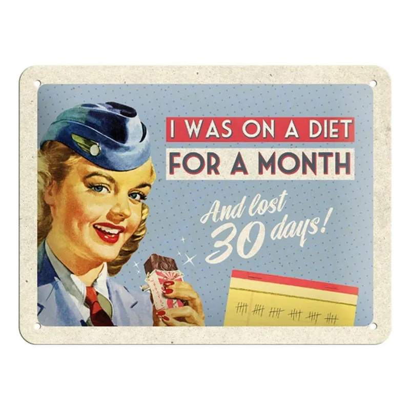 Blaszana tabliczka I Was on Diet, 15x20 cm Bonami Oferta