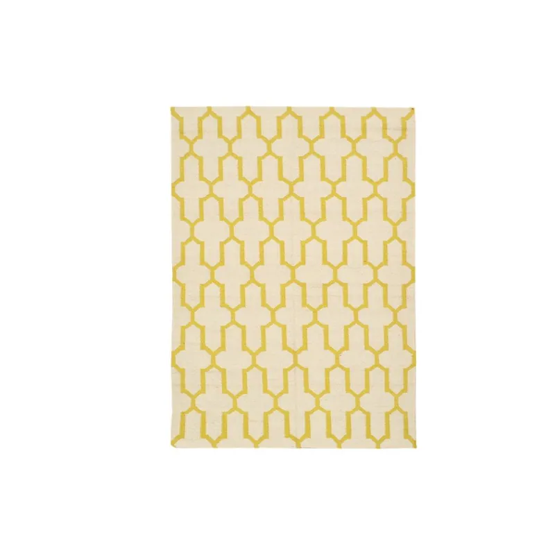 Dostępne od ręki Ręcznie tkany dywan Yellow Lines Kilim, 156x225 cm Bonami