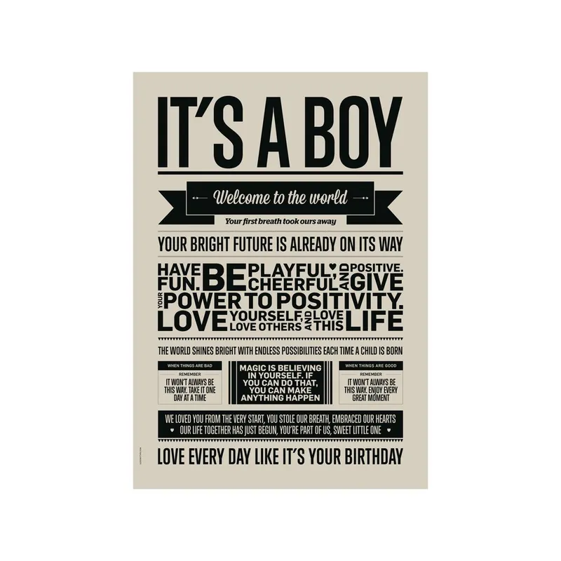 Kup online Plakat autorski It‘s Boy, A3 Bonami