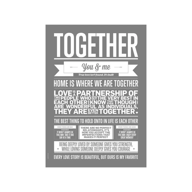 Plakat autorski Grey Together, A3 Bonami Premium