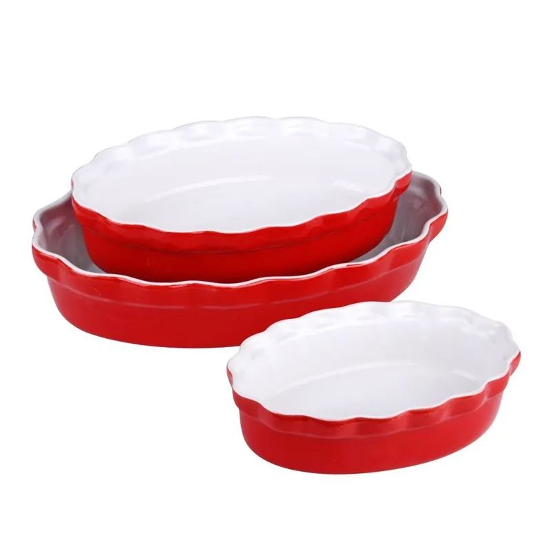 Oferta Zestaw 3 forem Oval Red Bonami