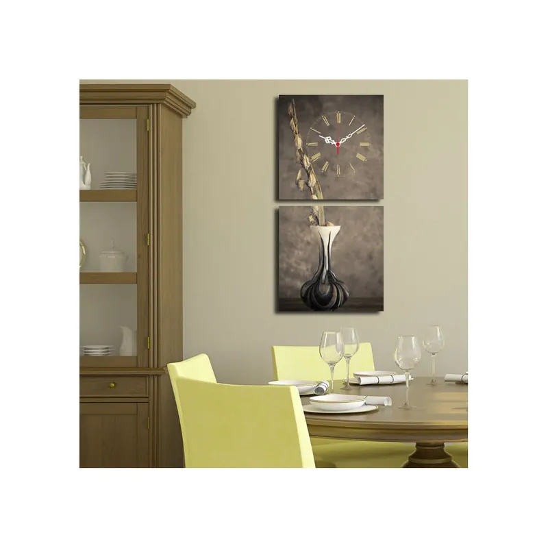 Oferta Obraz z zegarem Kompozycja z wazonem, 60x28 cm Bonami