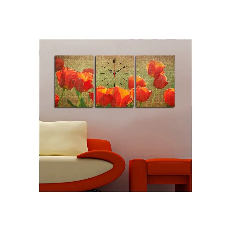 Oferta limitowana Obraz z zegarem Maki na Tle Bonami