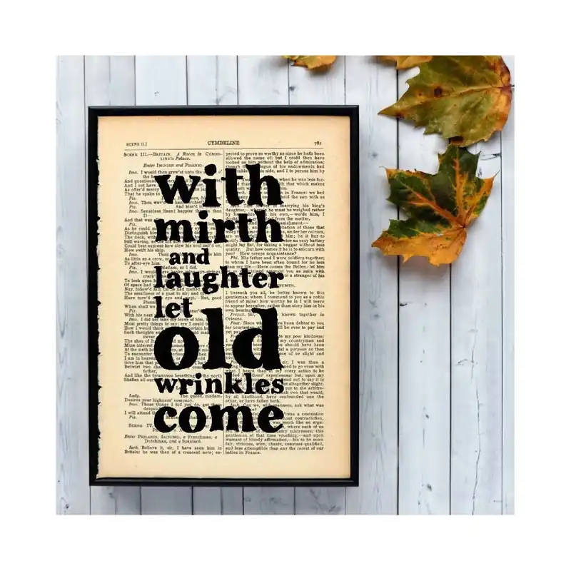 Plakat w drewnianej ramie Shakespeare Mirth and Laughter Bonami Hit sprzedaży
