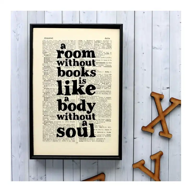 Plakat w drewnianej ramie A Room Without Books Bonami Rabat