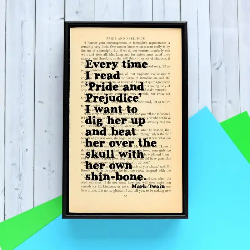 Plakat w drewnianej ramie Mark Twain Pride and Prejudice Bonami Zamów dziś