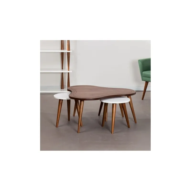 Stolik kawowy z krzesłami Bubble Walnut Bonami Cena promocyjna