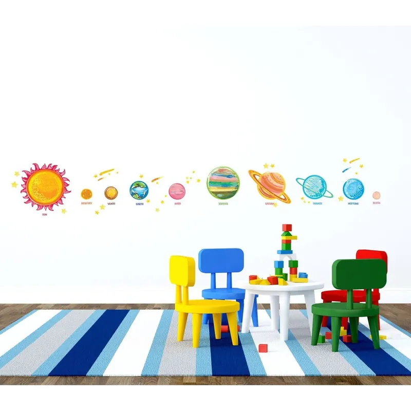 Wybór klientów Zestaw naklejek ściennych Ambiance Solar System Planets Bonami