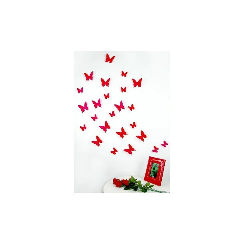 Zestaw 18 czerwonych naklejek Ambiance Red Butterflies Bonami Hit sprzedaży