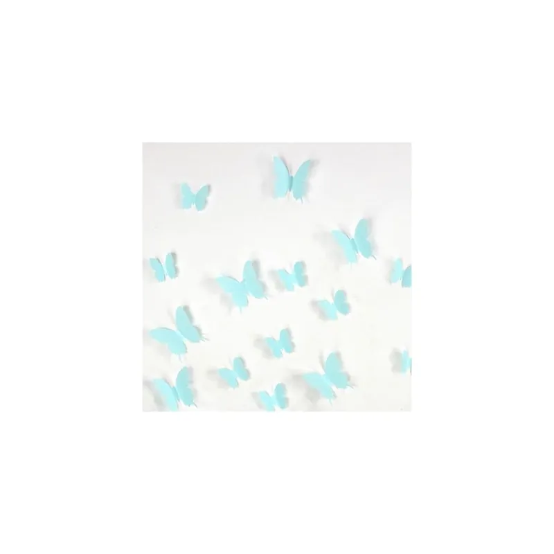 Zestaw 12 turkusowych naklejek elektrostatycznych 3D Ambiance Turquoise Butterflies Bonami Niska cena