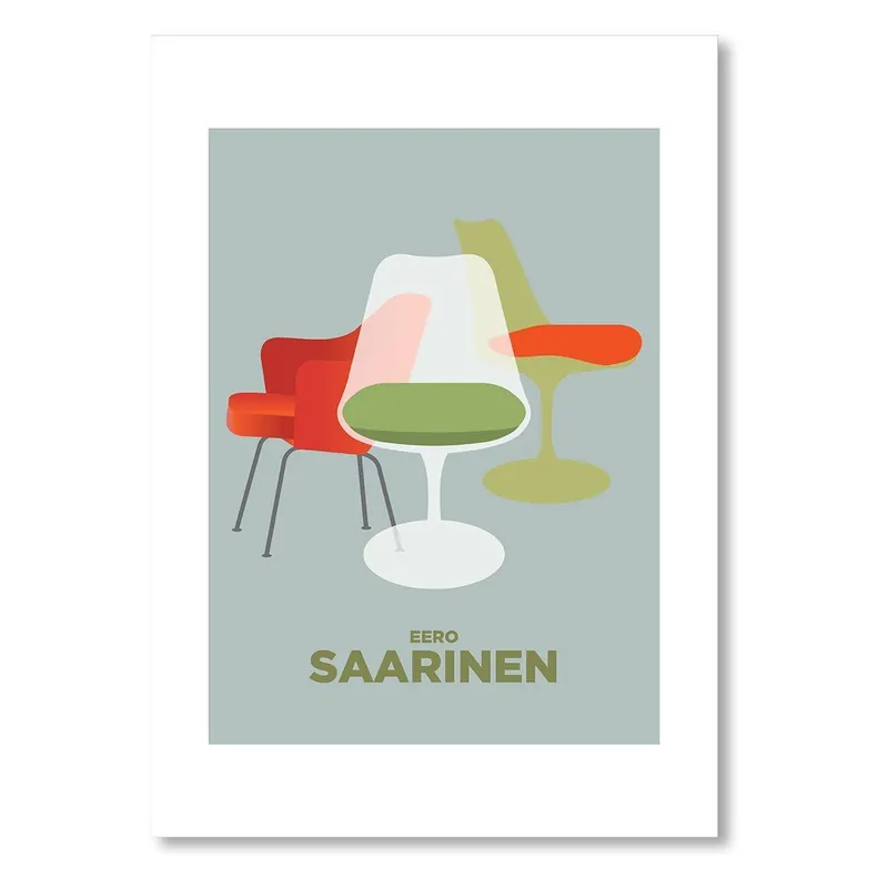 Dostępne od ręki Plakat autorski "Saarinen Chairs" Bonami