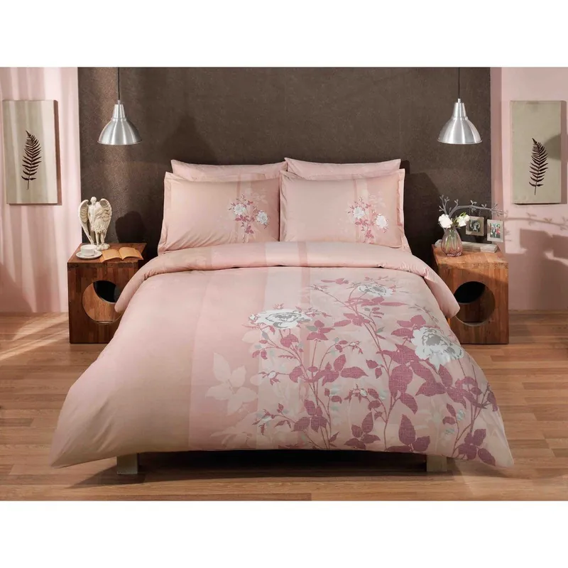 Hit cenowy Pościel z prześcieradłem Peach Flowers, 160x220 cm Bonami