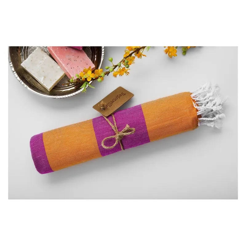 Ręcznik hamam Myra Orange Fuchsia, 100x180 cm Bonami Zamów dziś