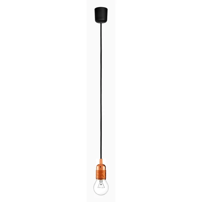 Do wyczerpania zapasów Lampa wisząca z czarnym kablem i oprawą żarówki w kolorze miedzi Bulb Attack Uno Bonami