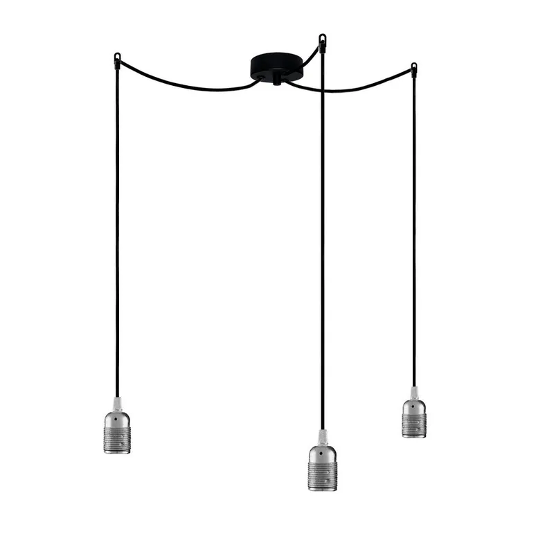 Oferta czasowa Trzy wiszące kable Uno, srebrny/czarny/czarny Bonami