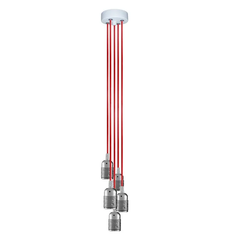 Pięć wiszących kabli Uno Group, srebrny/czerwony/biały Bonami Oferta limitowana