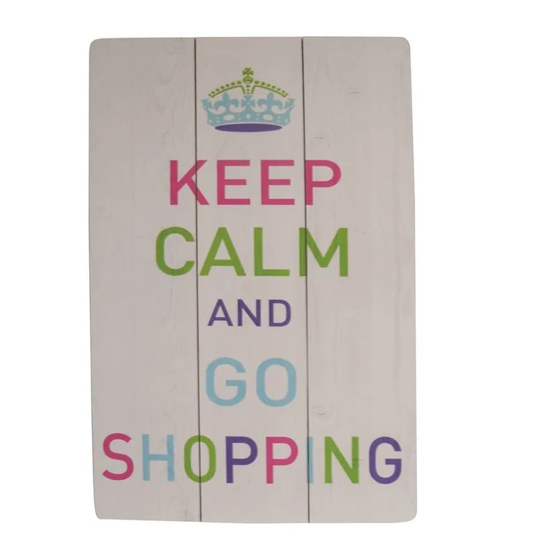 Ekspresowa dostawa Tabliczka dekoracyjna Keep Calm and Go Shopping Bonami