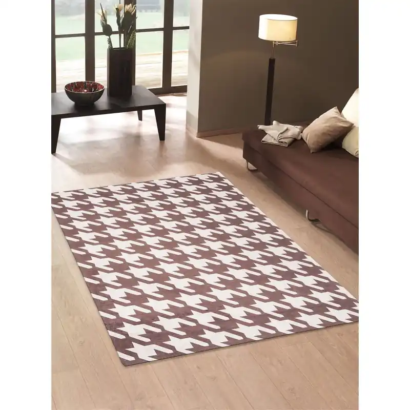 Cena promocyjna Wytrzymały dywan kuchenny Webtapetti Pied de Poule Brown, 60x150 cm Bonami