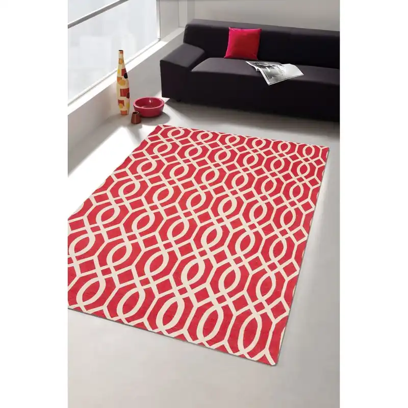 Najlepsza cena Wytrzymały dywan kuchenny Webtapetti Wallpaper Coral Red, 130x190 cm Bonami