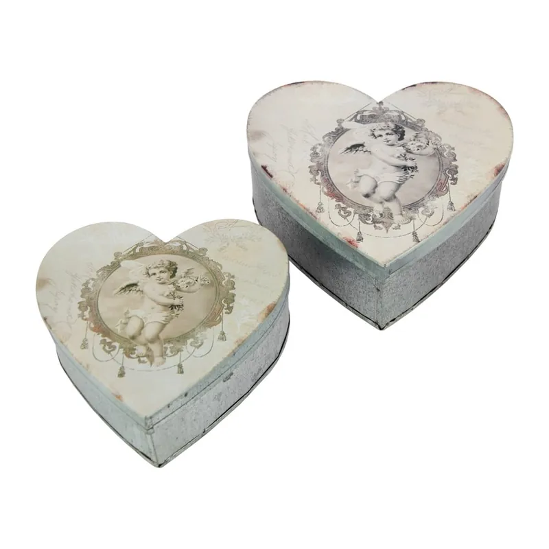 Zestaw 2 metalowych pojemników Antic Line Heart Box Bonami Wybór klientów