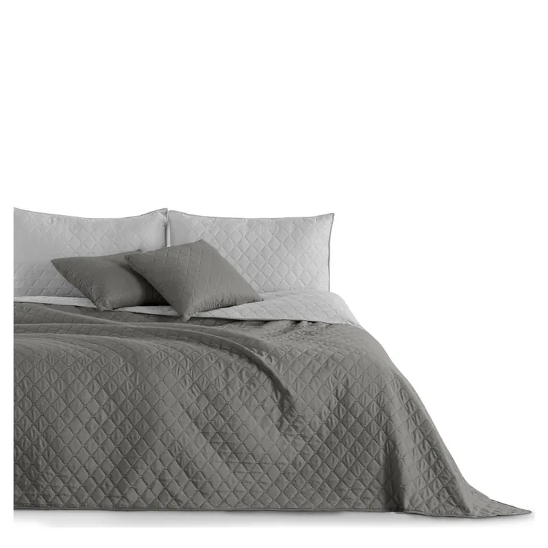 Ograniczona ilość Szara narzuta dwustronna z mikrowłókna DecoKing Axel, 170x270 cm Bonami