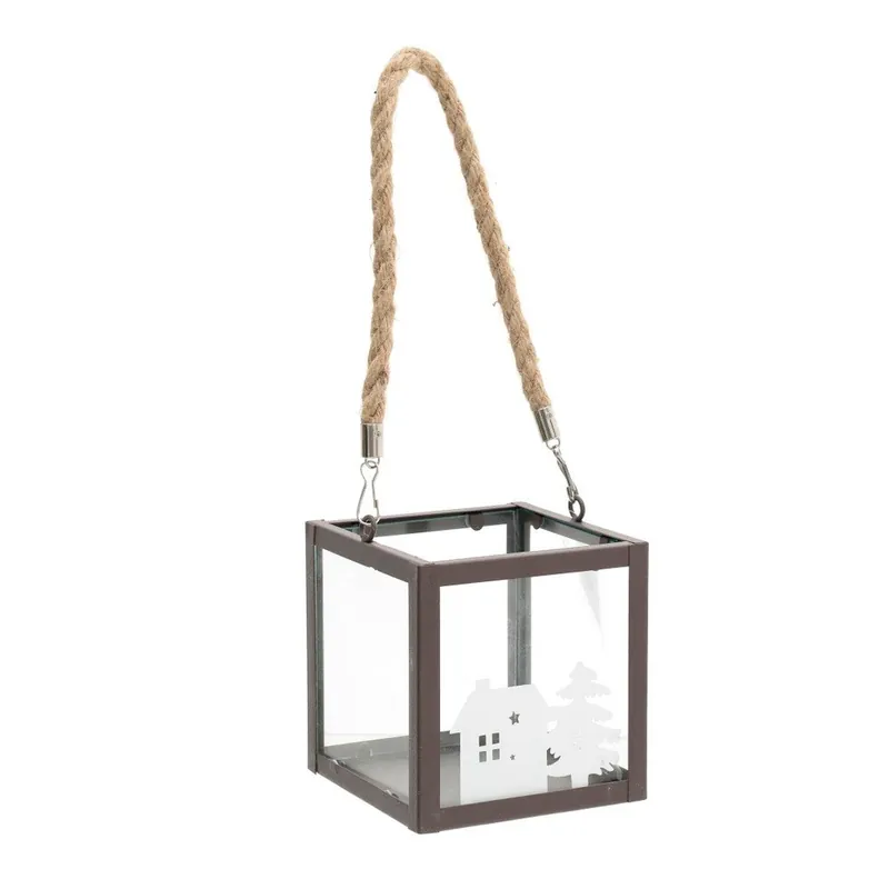 Oferta limitowana Lampion z brązową ramką InArt House, 12x12 cm Bonami
