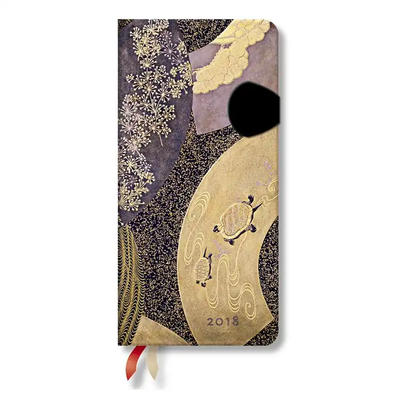 Kalendarz na rok 2018 z układem horyzontalnym Paperblanks Ougi Slim Bonami Darmowy zwrot