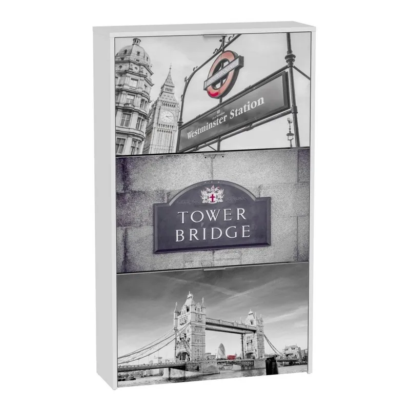 Łatwy zwrot Szafka na buty z 3 uchylnymi drzwiami 13Casa Fancy Tower Bridge Bonami