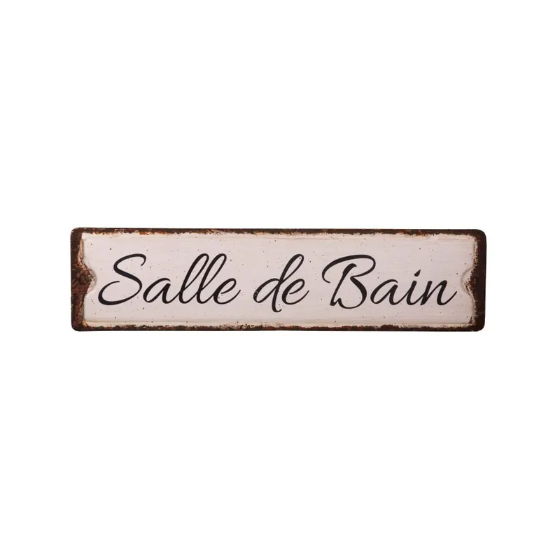 Premium Metalowa tabliczka 40x10 cm Salle De Bain – Antic Line Bonami