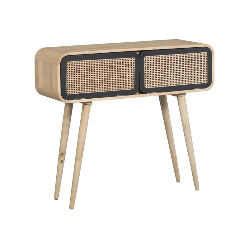 Super okazja Konsola z litego drewna mango Woodjam Cane Contemporain Bonami