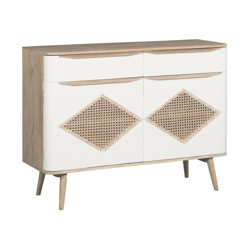 Komoda z litego drewna mango Woodjam Retro Cane Cabinet Side Bonami Ostatnia szansa